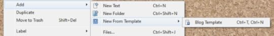 Scrivener New From Template Cork