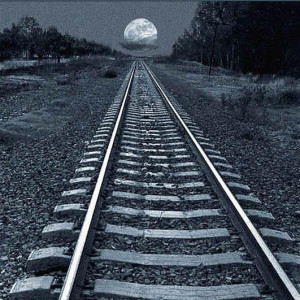 moon and railroad