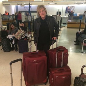 On the last flight out before the blizzard. Check out the gorgeous new TravelSmith luggage. Great stuff!
