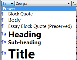 Scrivener Styles