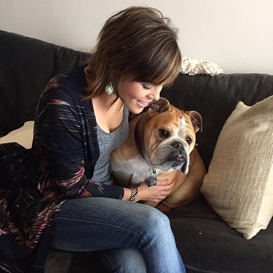 Miranda hangs out with her English Bulldog Hefner