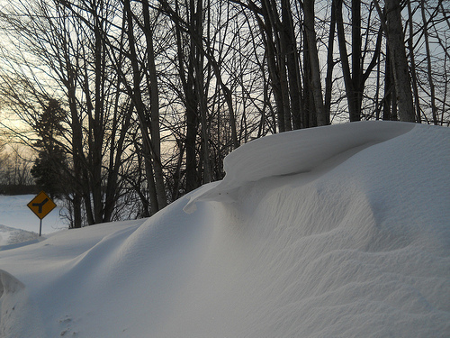 thin ledge of snow