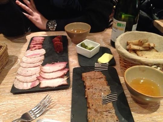 Charcuterie, seaweed butter crepes and cider at Breizh Cafe
