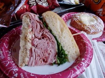 Miles of Turkey on this tasty sandwich.