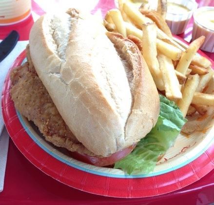 Spicy Buffalo Chicken sandwich - can you see the Buffalo sauce? It's really well hidden - maybe too well hidden...