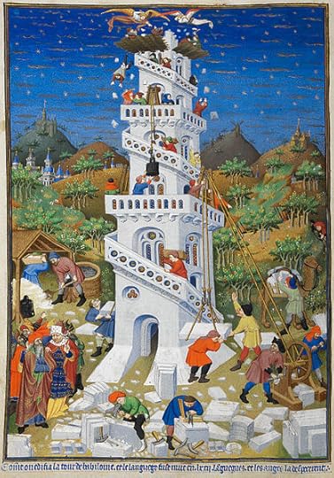 Building of the Tower of Babel, manuscript illumination from approx. 1410 (British Library Add MS 18850 f17v) 