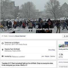 The VT Cadets vs Civilians Annual Snowball Fight has got to be one of the coolest college traditions ever.