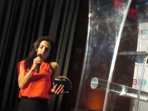 emilie accepts award 3