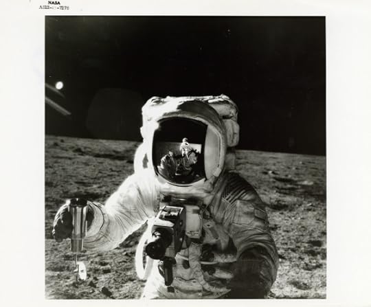 14 - Pete Conrad - Alan Bean with the reflection of the photographer in his visor, EVA 2, Apollo 12, November 1969