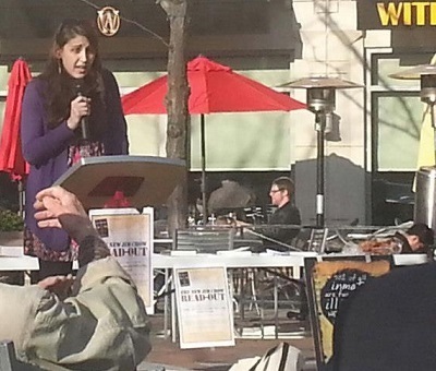 Zimbler speaking at the