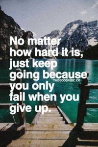 Just keep going