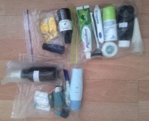 Minimalist Packing List for World Travel - toiletries and liquids