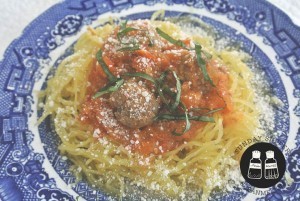 spaghetti squash and meatballs