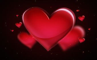 Love Heart Black Background Wallpaper