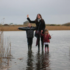 S, A and E walking on water