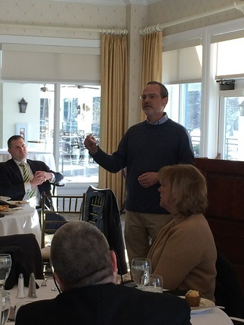 Catholic speaker Gary Zimak addressing the Catholic Business Network of Greater Philadelphia