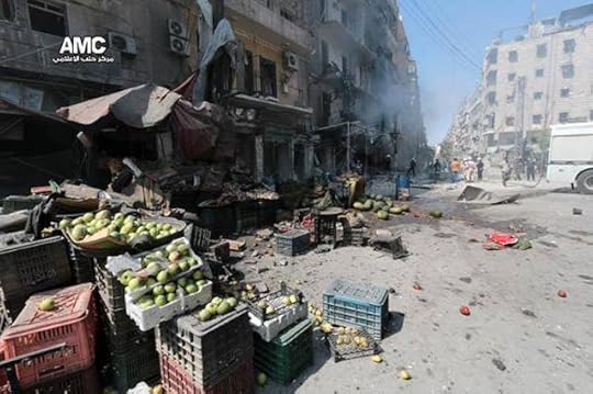 Aleppo Bomba sul mercato di Shaar (Foto AMC)