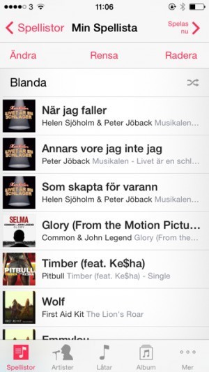 Spellista för promenader. Mycket bra om jag får säga det själv.