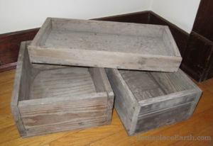 Homemade wooden flats for seed starting.