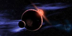 A red dwarf might have a planets with moons orbiting it - as in this artist concept