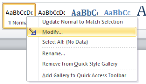 Modify Word Style