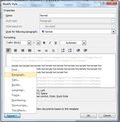 Word Style Modification