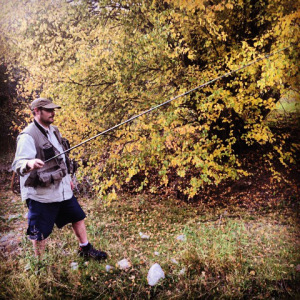 Andy fishing Trickle Creek. 