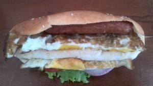 Getting to Jungle Beach - Unawatuna - Exploring Galle 2 - Egg and sausage sandwhich