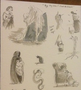 Sketches by Kathleen Jennings for By My Voice I Shall Be Known