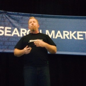 David Wallace on stage at SMX West
