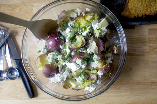 goat cheese smashed potatoes