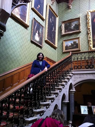 On the stairs in the great hall at Tyntesfield - Highland Hall