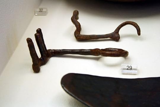 Ancient Greek iron keys, Kerameikos Archaeological Museum (Athens). Picture by Giovanni Dall'Orto, 2009, via Wikimedia Commons.