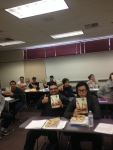 Désirée's students with copies of her novel!