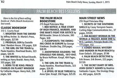 The Richest Woman is the number two best-seller at Main Street News in Palm Beach