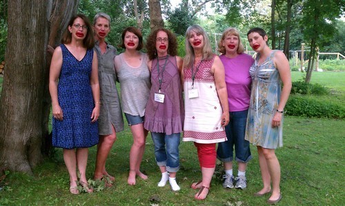 Summer of 2014 Unreliable Narrator retreaters (The rest of the pack missed out on the lips) L-R: Kerry Castano, me, Katie Mather, Tam Smith, Cynthia Granberg, Cindy Faughnan, Trinity Peacock-Broyles