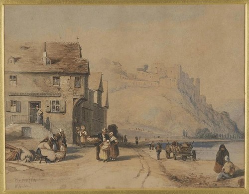 'Rheinfels' by H.J. Gibbins (watercolour, approx. 22 by 29 cm).