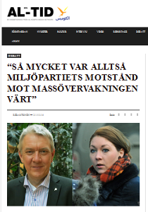 Läs min debattare om Miljöpartiets svek i övervakningsfrågan