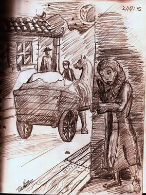Thief of the Eclipse. Short story by Robin A. Burrows. Artwork by Tim Robbins. www.facebook.com/TimRobbinsArt.