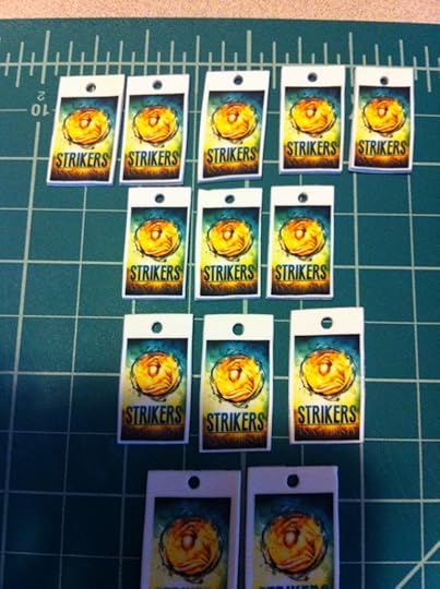 Do you see the Fail Box contents there? Yes, they are there. Some of them are crooked because I put too many on the cookie sheet at once and I put different sizes on the cookie sheet. I re-baked a bit during embossing and most of them fixed themselves. 