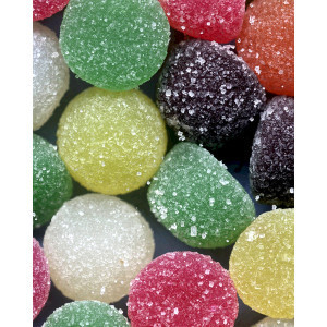 Gumdrops, including black licorice ones. Photo courtesy of http://www.candywarehouse.com/assets/item/large/inset-125800.jpg