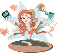 woman multitasking