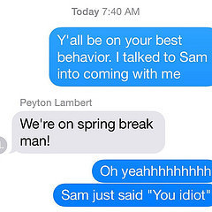 This is what happens when you're discipling college guys... And when you invite your son out early for bible study with them #fail #springbreak