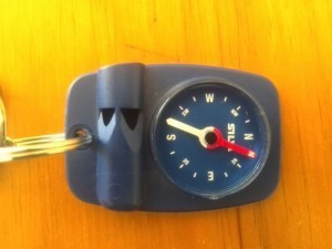 Airplane Safe Survival Keyring - Survive Travel - Compass and Whistle