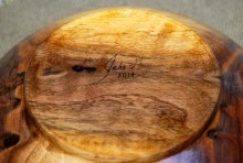 Jake Guy Signed Walnut Bowl Bottom