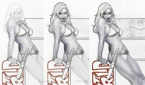Frank Cho: Jungle Girl season 3 cover WIP