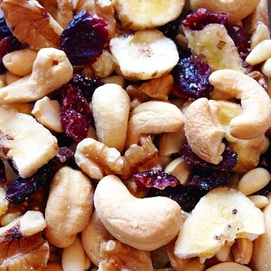 Homemade snack mix #1: dried cranberries, walnuts, cashews, pine nuts, banana chips. #dailyphoto #ig2015 #365days
