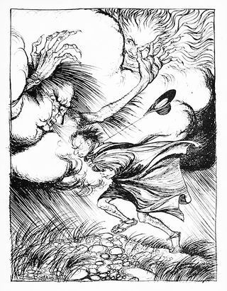 The North Wind and the Sun by Arthur Rackham