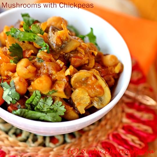 Chickpeas with Mushrooms in a Caramelized Onion and Tomato Sauce