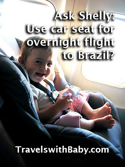 Will she or won't she sleep in the car seat on the long, long flight to Brazil?